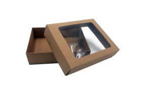 KRAFT PAPER BOX WITH WINDOW 22,5x17x6cm SET/10